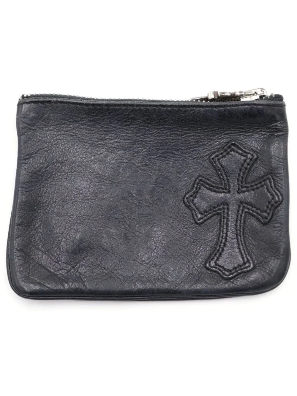 Chrome Hearts Zpr Chng Purse Change Cross Patch Dagger Zip Coin Case